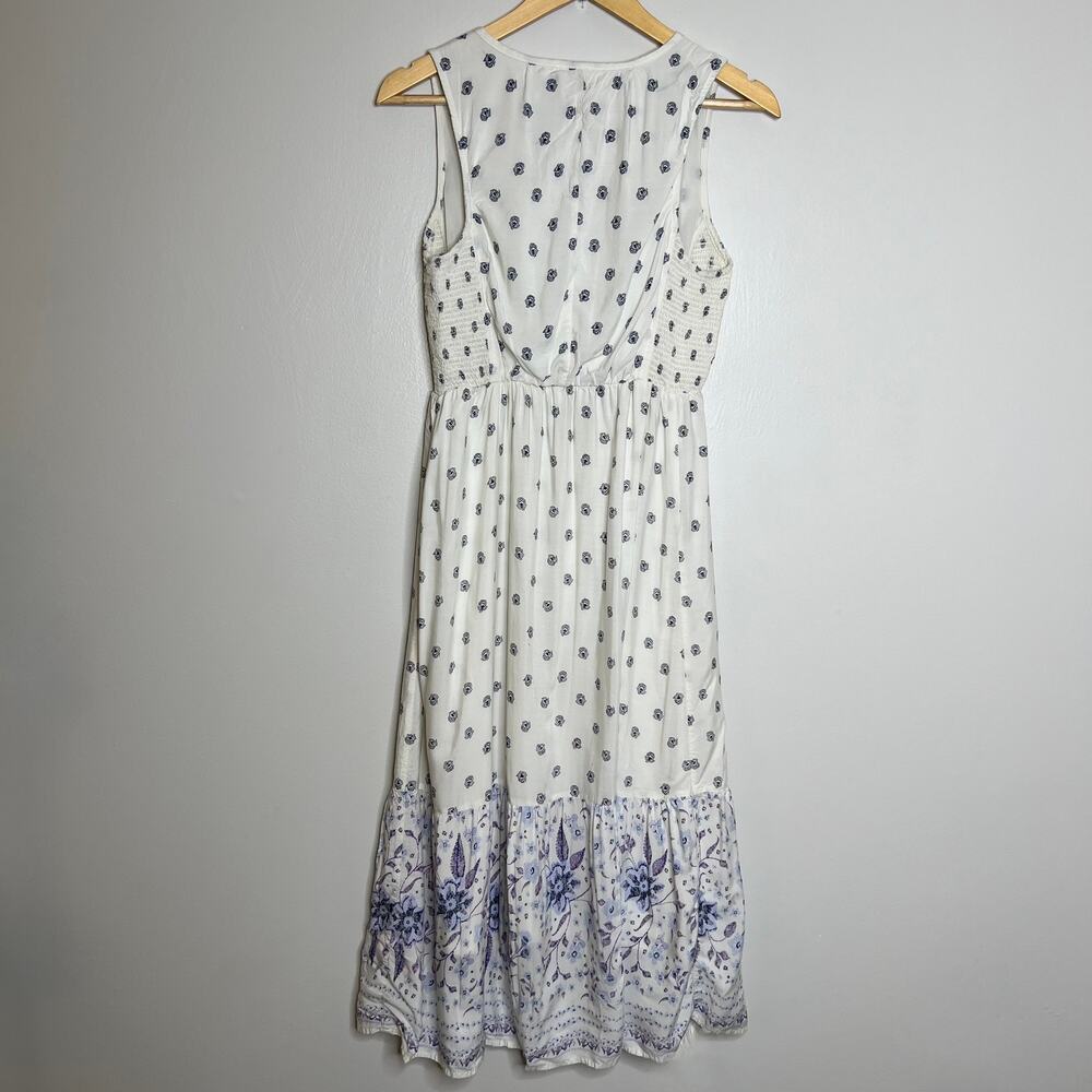 Old Navy White Floral Fit and Flare Midi Dress - Picture 5 of 8